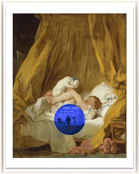 Gazing Ball (Fragonard Girl with Dog), 2017