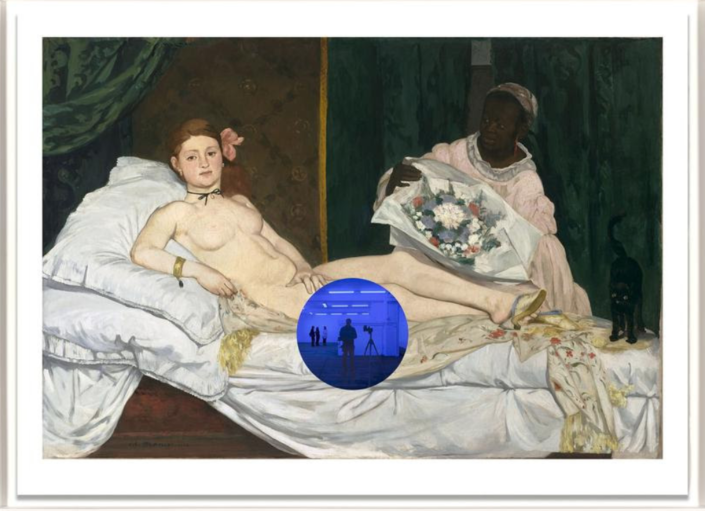 Gazing Ball (Manet Olympia), 2017 Archival pigment print, glass 33 11/16 x 46 7/8 in