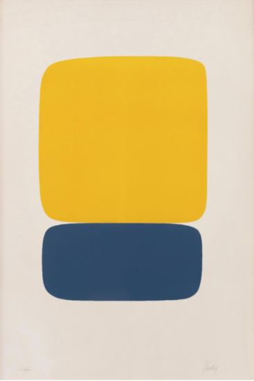  Ellsworth Kelly Yellow Over Dark Blue, 1964-65