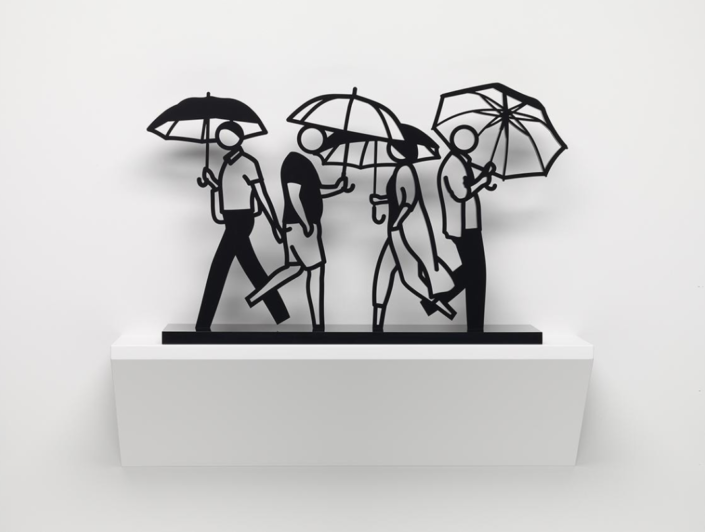 Julian Opie Summer Rain III, 2020 Black acrylic sculpture, 17 3/8 x 5 1/2 x 26 3/4 in.