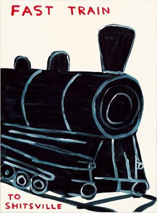 David Shrigley (British, b. 1968) Untitled (Fast Train), 2021 Screenprint on Somerset Tub Sized Satin 410gsm 29 7/8 x 22 1/8 in.