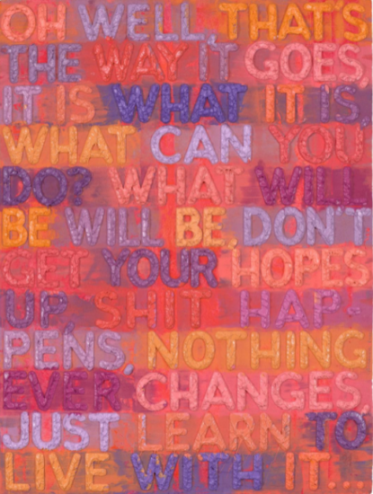 Mel Bochner (American, b. 1940) Oh Well, 2021 Monoprint in oil with collage, engraving and embossment on handmade paper. 29 3/4 x 22 1/2 in.