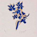 George Braque (French, 1882-1963) Lettera Amorosa, Giroflee Bleue, Page 21, 1963 Lithograph 9 1/16 x 6 1/4 in.